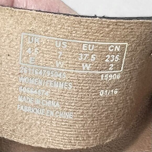 Clarks Collection Sandals Black Leather Sling Back Open Toe Wedge Women's Sz 7 W - Picture 10 of 12